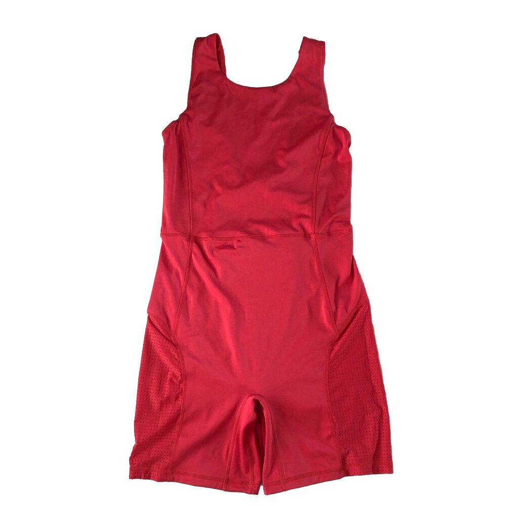 Fabletics Women’s Brianna Pride Bodysuit Shorts Back Zip Pocket Motion 365 Med